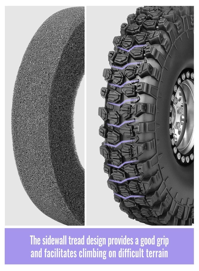 FriHobby 1.9" Aluminum Beadlock Wheel Rims w/1.9 Soft Rubber Crawler TiresTires for TRX4 SCX10 VS4-10 Gen 8 Gen7 - Image 5